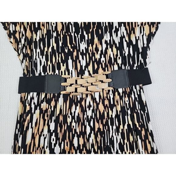 Spence ~Woman Size S~ Beige/Brown Animal Print Sleeveless Drest Elastick Waist. - Picture 12 of 16
